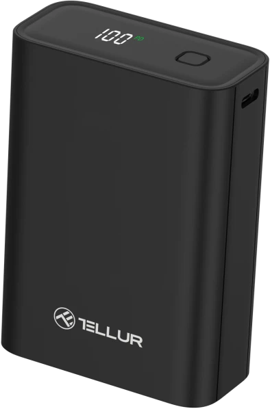 Juoda 20000 mAh išorinė baterija Tellur PD702 Compact Pro