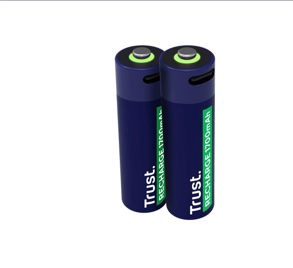 Dvi Trust AA įkraunamos baterijos 1700mAh