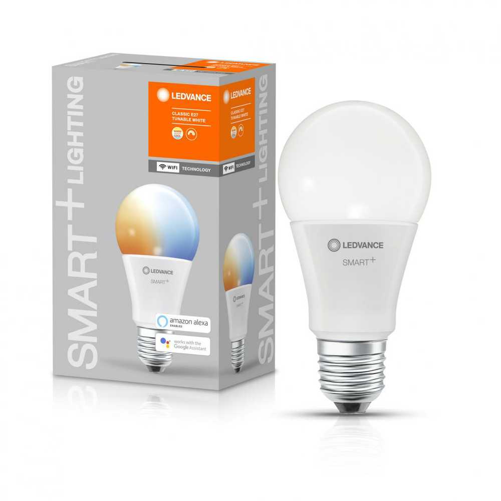 Ledvance SMART+ WiFi Classic Tunable Baltas 60 9W 2700-6500K E27 | E27 | 9 W | Derinamas Baltas 2700-6500K | Bevielis internetas