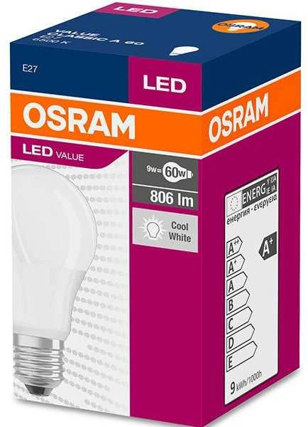 OSRAM VALUE E27 8,5W / 865 CLA60W kasdien 6500k