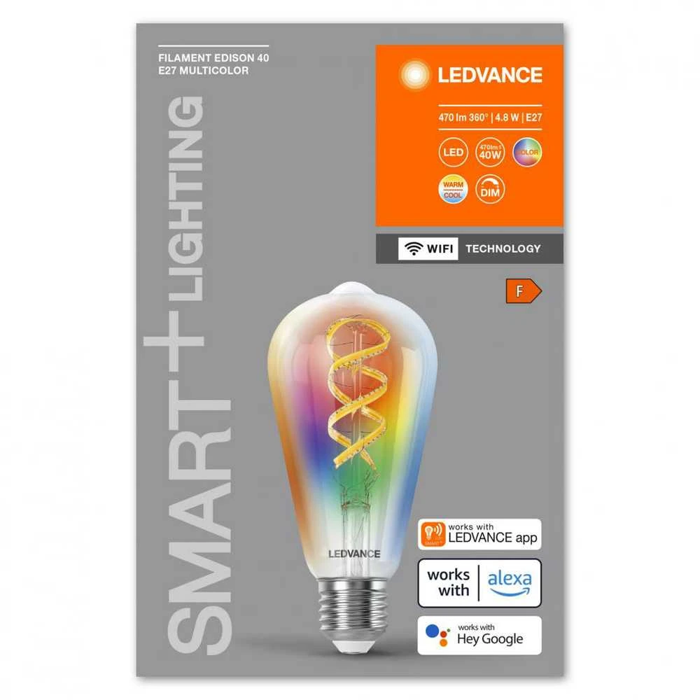 Ledvance 4,8W LED lemputė SMART WiFi, E27, RGBTW, ST64, 320°, dimeriuojama