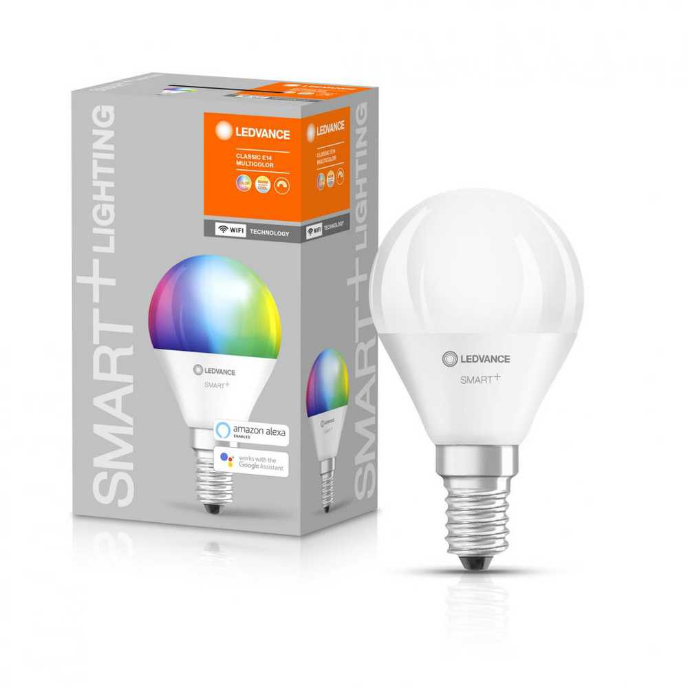 Ledvance SMART+ WiFi klasikinė mini lemputė RGBW daugiaspalvė 40 5W 2700-6500K E14 | E14 | 5 W | RGBW | Bevielis internetas
