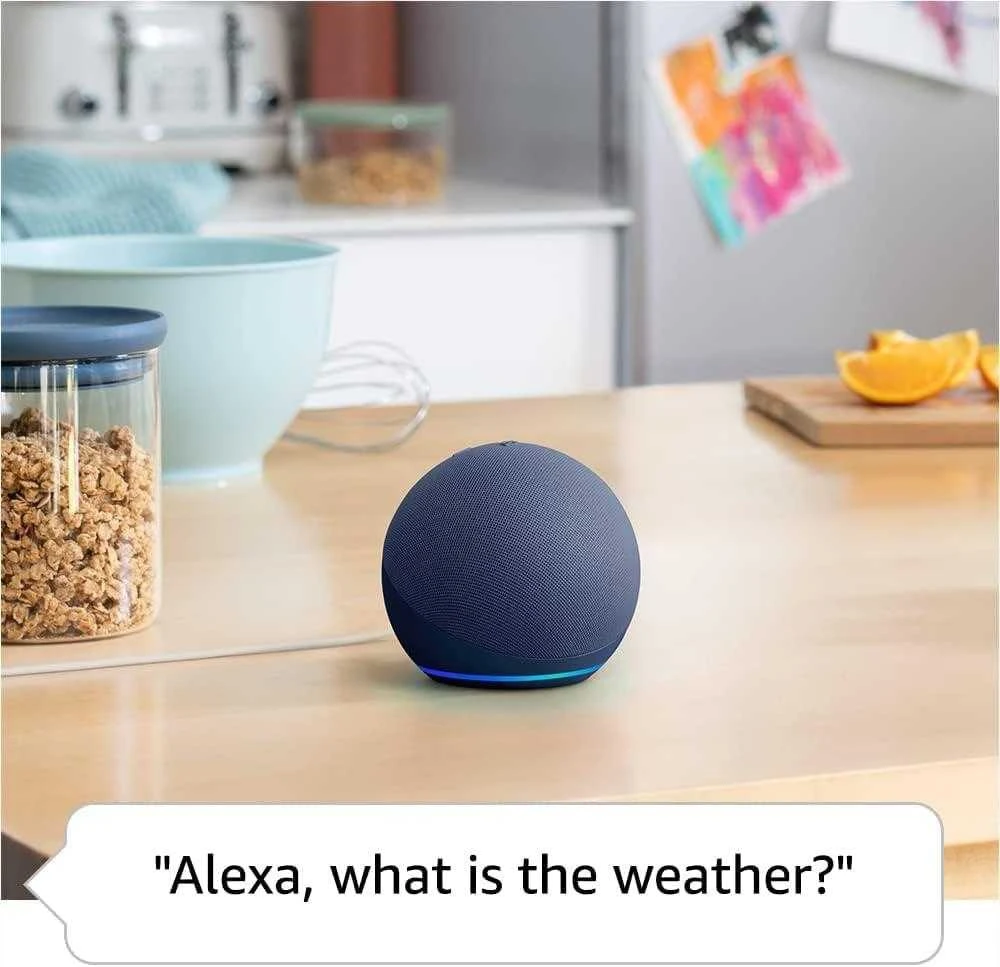 Amazon Echo Dot (5. Gen) nešiojama išmanioji kolonėlė, Mėlynos spalvos
