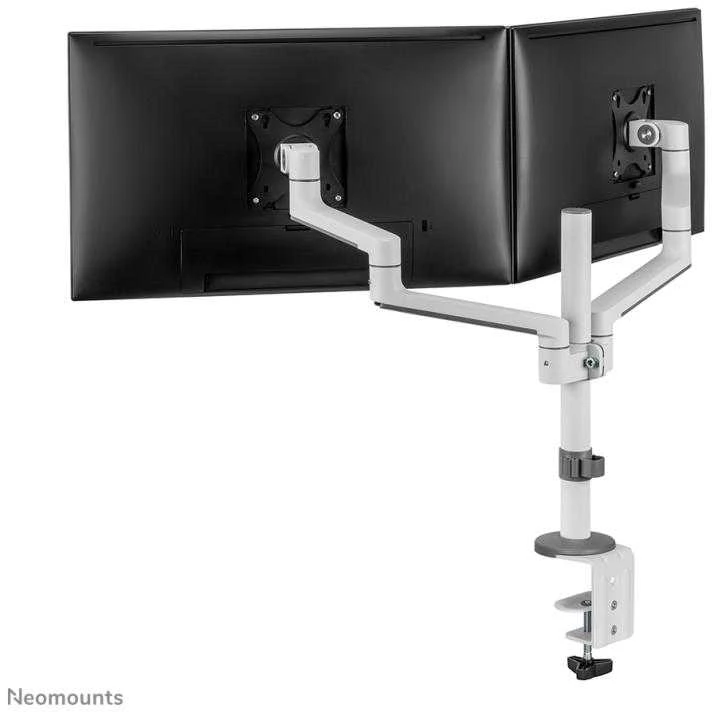 Laikiklis NEOMOUNTS SCREEN STALO MONTAVIMAS DVIEJIEMS MONITORIAMS, Baltas (CLAMP+GROMMET)
