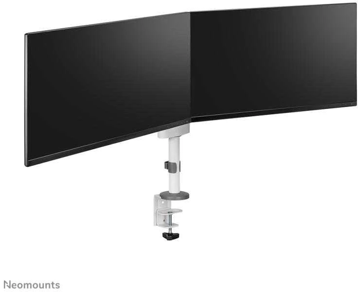 Laikiklis NEOMOUNTS SCREEN STALO MONTAVIMAS DVIEJIEMS MONITORIAMS, Baltas (CLAMP+GROMMET)
