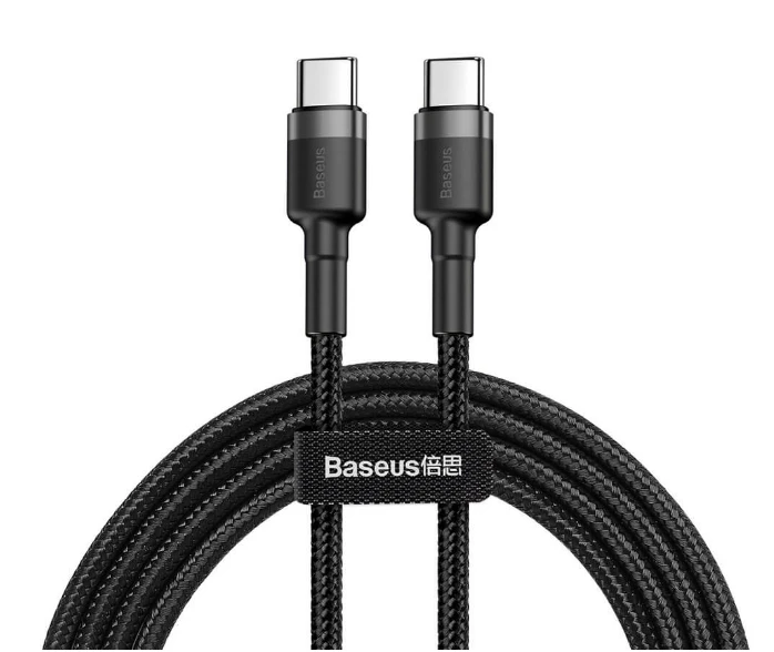 Baseus Cafule PD2.0 100W greito įkrovimo USB-C kabelis 20V 5A 2m - Pilkas / Juodas