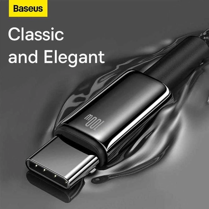 Baseus volframo auksinis kabelis USB prie USB-C, 100 W, 2 m (juodas)