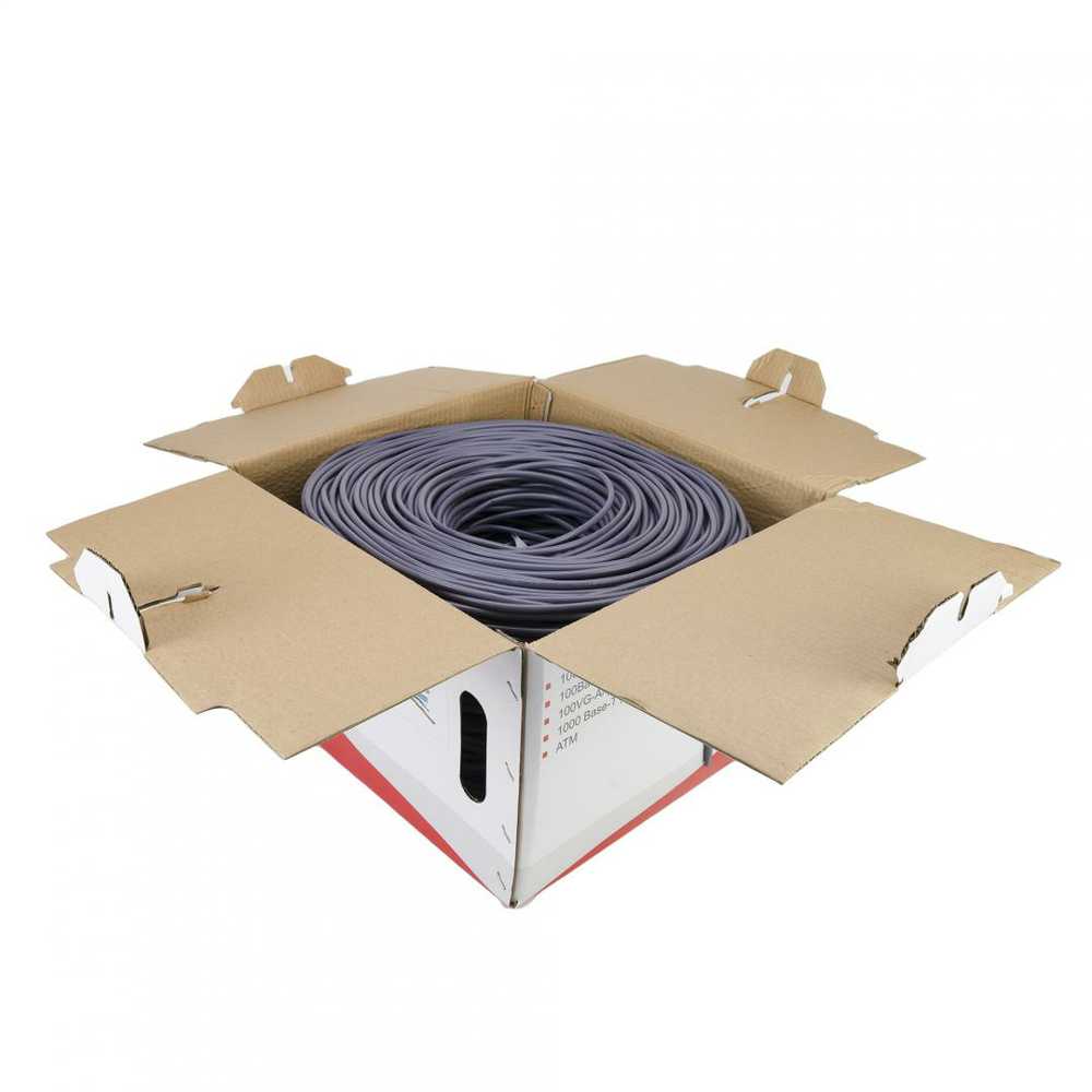 FTP kabelis CAT6 PNI F06 su 4 poromis 1 Gigabit internetui ir stebėjimo sistemoms, ritė 305m