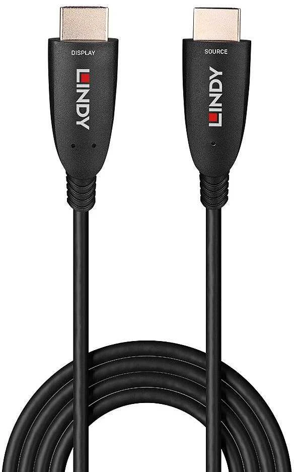 HDMI Laidas - LINDY Šviesolaidinis Hibridinis HDMI 8K60 Laidas, 10 m, Juodas
