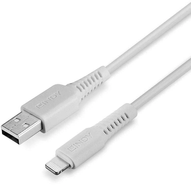 Kabelis - LINDY USB Type A į Lightning kabelis 3m 480Mbps baltas