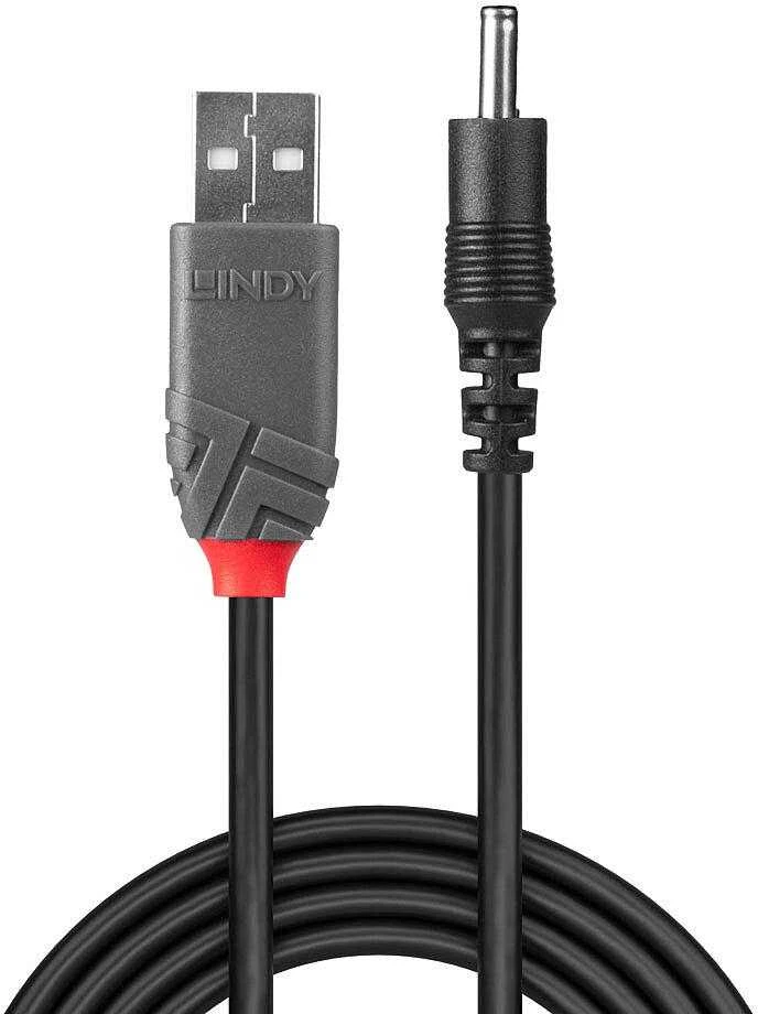 USB Kabelis - LINDY USB 2.0 Type A į 3.5mm DC Laidas, 1.5 m, Juodas