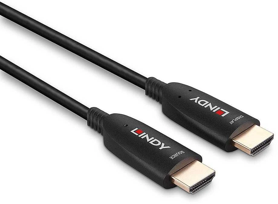 HDMI Laidas - LINDY Šviesolaidinis HDMI 8K60 Laidas, M/M, 48Gbps, AOC, 50 m, Juodas