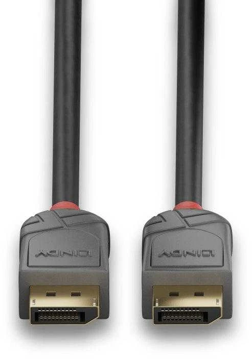 DisplayPort Kabelis - LINDY Anthra Line DisplayPort 1.4 Kabelis, M/M, 0.5 m, Juodas
