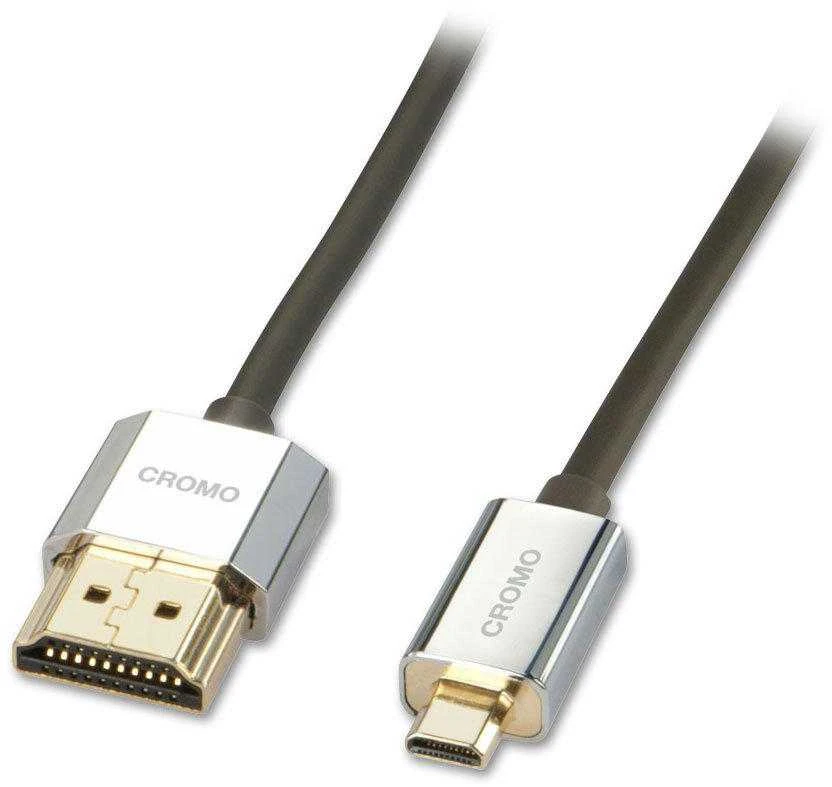 HDMI Laidas - LINDY Cromo Slim HDMI į Micro HDMI Laidas, Didelės Spartos, 2 m, Juodas