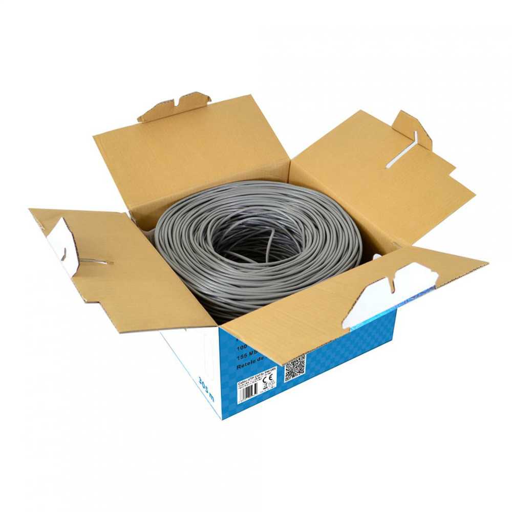 CAT5e UTP kabelis PNI U05 su 4 poromis internetui 1 Gigabit ir stebėjimo sistemoms, ritė 305m