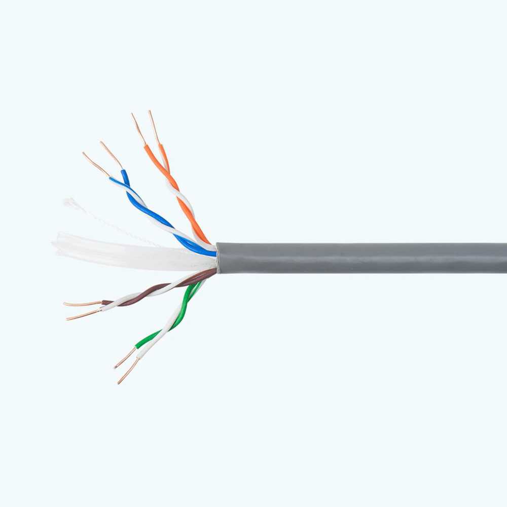 CAT6e UTP kabelis PNI U06 su 4 poromis internetui 1 Gigabit ir stebėjimo sistemoms, ritė 305m