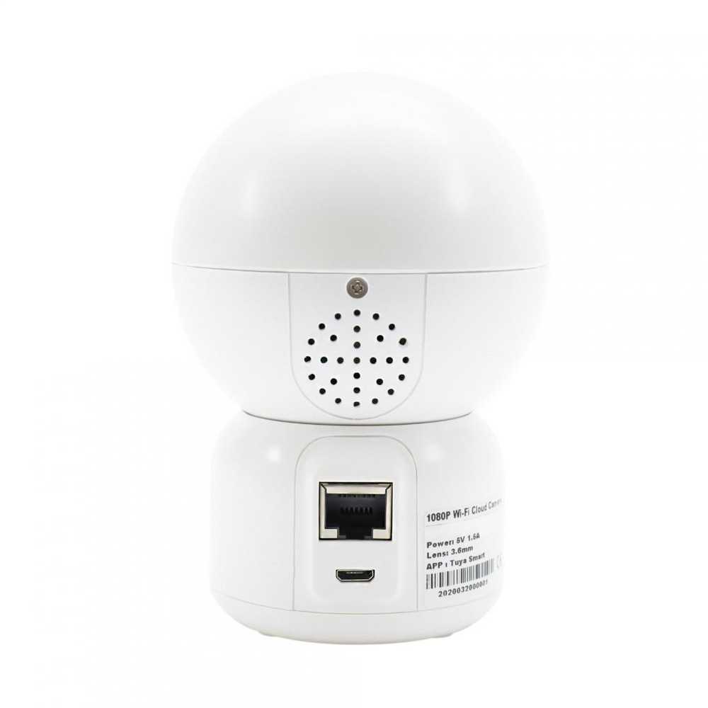PNI IP390T 1080P vaizdo stebėjimo kamera su PTZ WiFi H264 +, palaiko 128GB Micro SD, naktinis matymas, Tuya programėlė, P2P, Android, iOS, skirta naudoti patalpose, sukiojasi paskui judesį, judesio aptikimo signalizacija