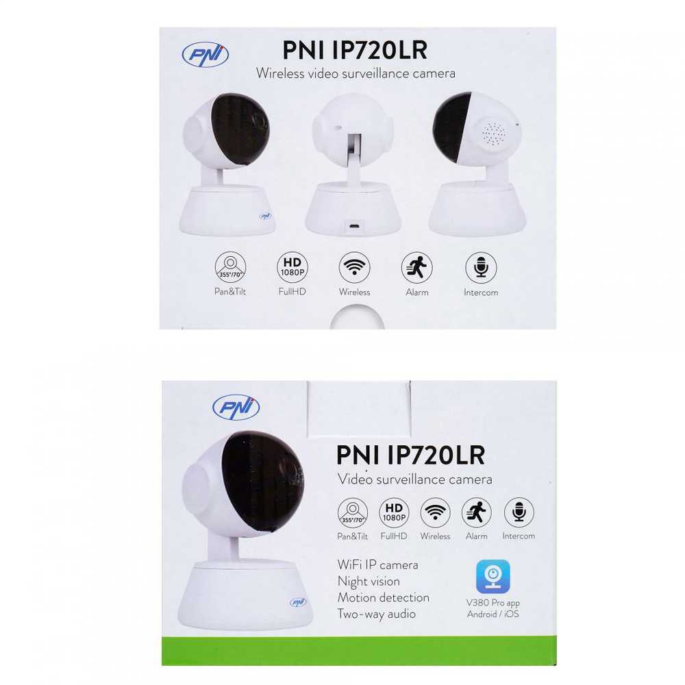 PNI IP720LR 1080P 2 MP vaizdo stebėjimo kamera su IP P2P PTZ belaidžiu ryšiu, Micro SD kortelės lizdu