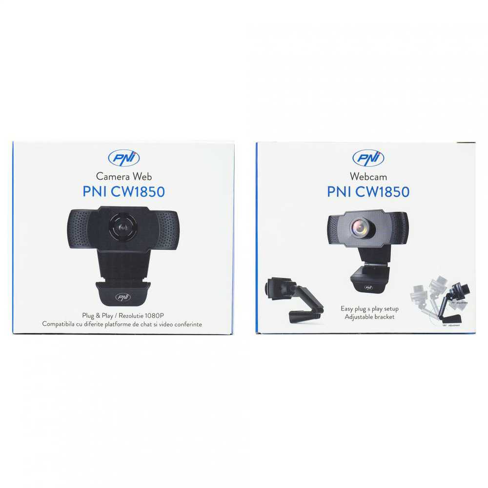 PNI CW1850 „Full HD“ internetinė kamera, USB jungtis, tvirtinimo spaustukas, integruotas mikrofonas