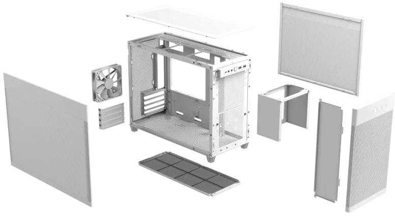 ASUS AP201 PRIME mATX CASE MESH TG Baltas