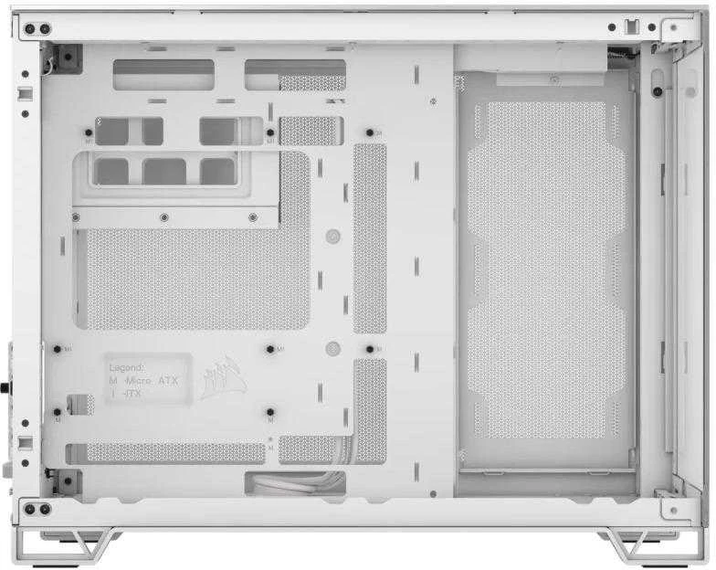 Corsair 2500X Micro-ATX kompiuterio korpusas, Tempered Glass - baltos spalvos, aliuminio
