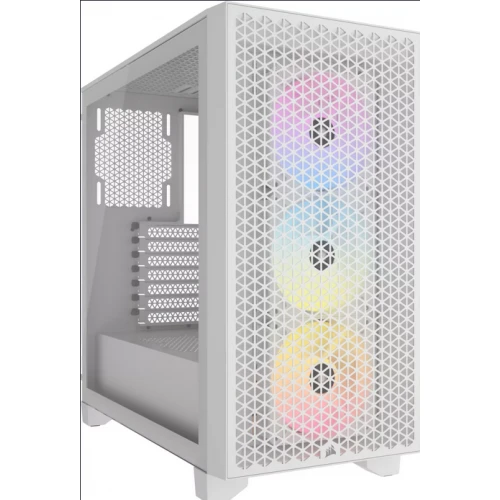 Corsair | RGB Tempered Glass PC Case | 3000D | Side window | Mid-Tower | Baltas