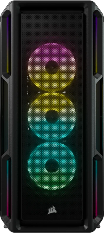 „Corsair“ | Grūdinto stiklo išmanusis korpusas | „iCUE 5000T RGB“ | Šoninis langas | Juodas | Vidutinio dydžio bokštas | ATX
