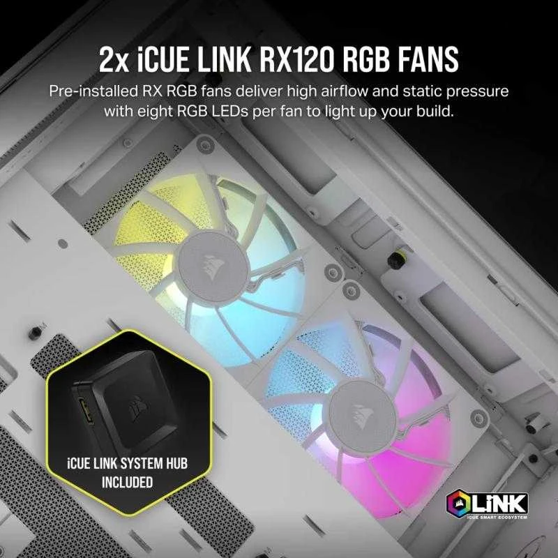 CRI Corsair 2500X RGB „Micro Tower“ Balta