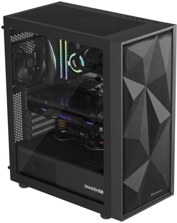 NATEC Genesis PC Case Diaxid 605F juodas