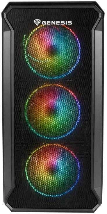 GENESIS IRID 503 ARGB Pc case, Micro tower, 2xUSB 2.0, 2x Jack, 1xUSB 3.0, Juodas | Genesis | IRID 503 ARGB | Juodas | ATX