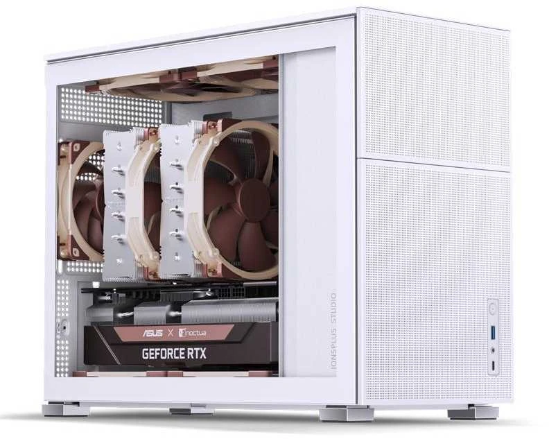 Jonsbo D31 MESH Micro-ATX kompiuterio korpusas, Tempered Glass – baltos spalvos