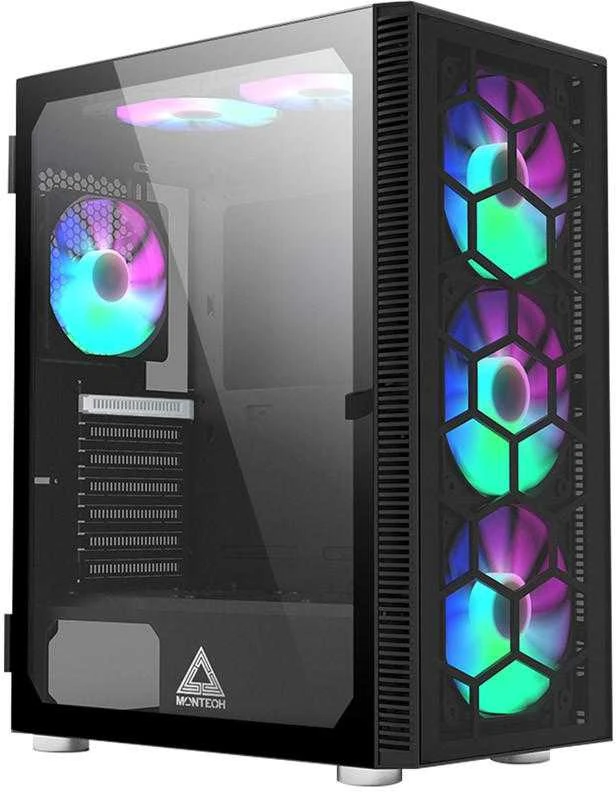 „Montech X3 Glass Mid Tower“ korpusas, RGB, grūdintas stiklas – Juodas