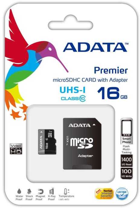 Atminties kortelė ADATA | Premier UHS-I | 16 GB | Micro SDHC | Flash atminties klasė 10 | SD adapter