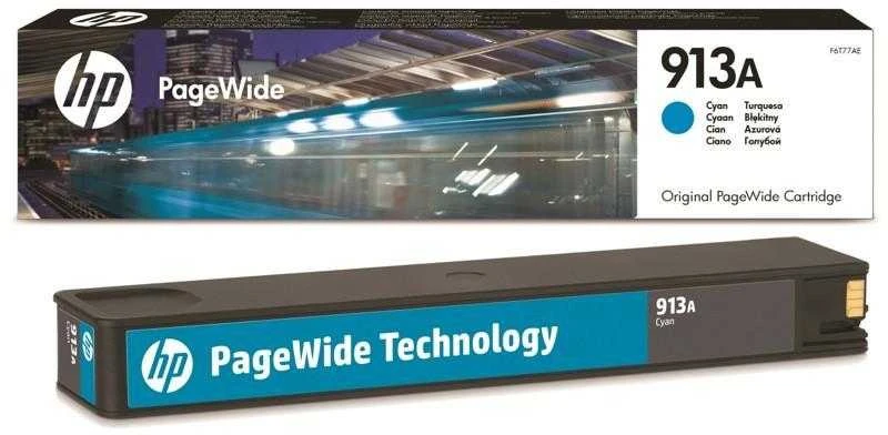 Hewlett Packard (HP) HP 913A žalsvai mėlyna originali kasetė „PageWide“ (3 000 puslapių)