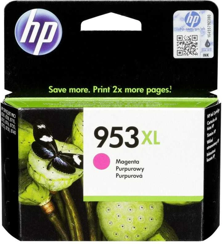 Hewlett Packard (HP) HP 953XL didelio našumo purpurinė rašalo kasetė, 1600 puslapių, skirta HP OfficeJet Pro 8218,8710,8720,8730,8740