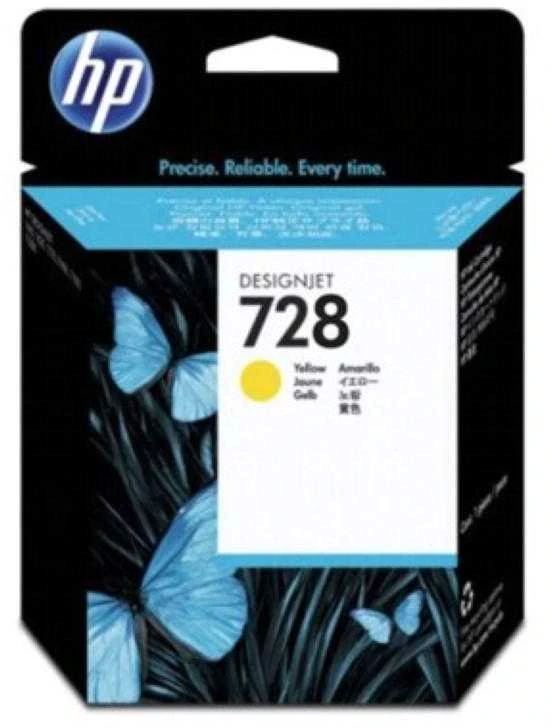Hewlett Packard (HP) HP 728 130-ml Geltona Ink Cartridge