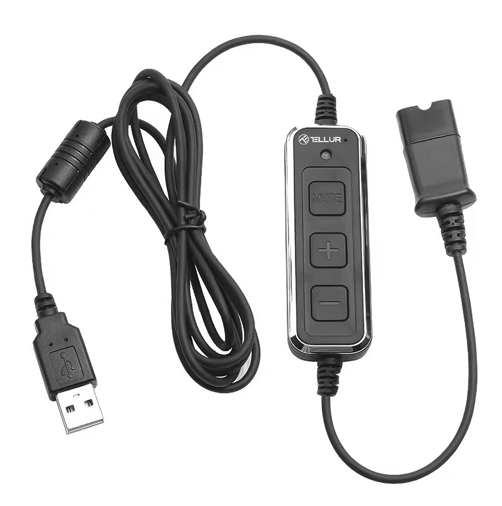 Tellur Voice 510N monofoninės laidinės ausinės su USB adapteriu, juodos