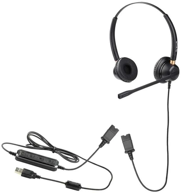 Tellur Voice 520N binaurinės laidinės ausinės su USB adapteriu, juodos