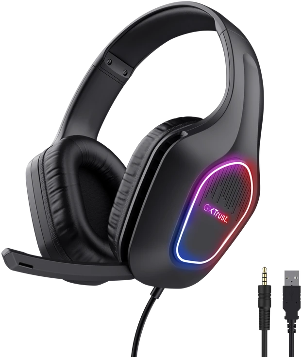 Trust Zirox ausinės su RGB pašvietimu