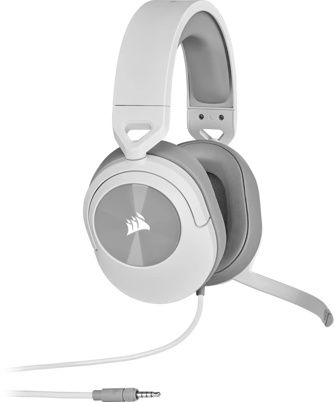 Corsair HS55 žaidimų ausinės, su laidu, su mikrofonu, Baltos