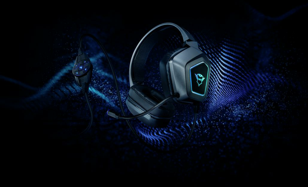 Žaidimų ausinės Trust GXT 450 Blizz RGB 7.1 Surround, 23191