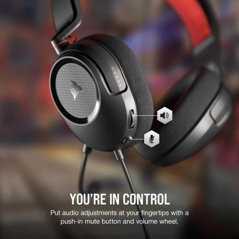 CORSAIR HS35 v2 Multiplatform Ausinės Žaidimams Raudona