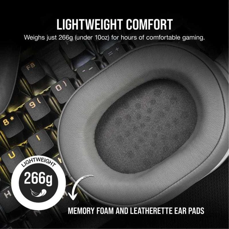 Corsair HS55 žaidimų ausinės, belaidės, Baltos