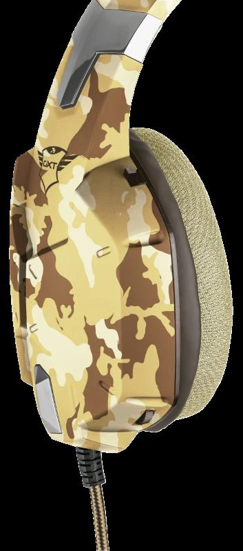 Žaidimų ausinės Trust GXT 322D Carus Desert Camo, Gelsvos, 22125