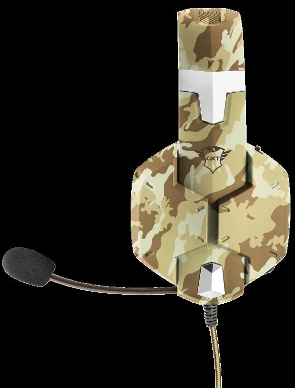 Žaidimų ausinės Trust GXT 322D Carus Desert Camo, Gelsvos, 22125