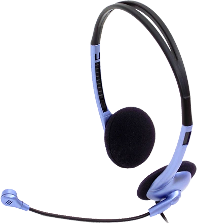 Genius HS-02B mėlynos ausinės su mikrofonu