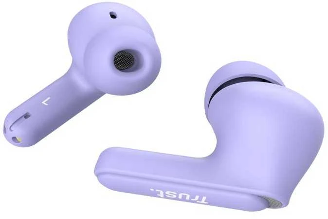 Trust Yavi - Belaidės ausinės į ausis įkišamos Bluetooth TWS su etui ładującym & ENC (Violetinis)