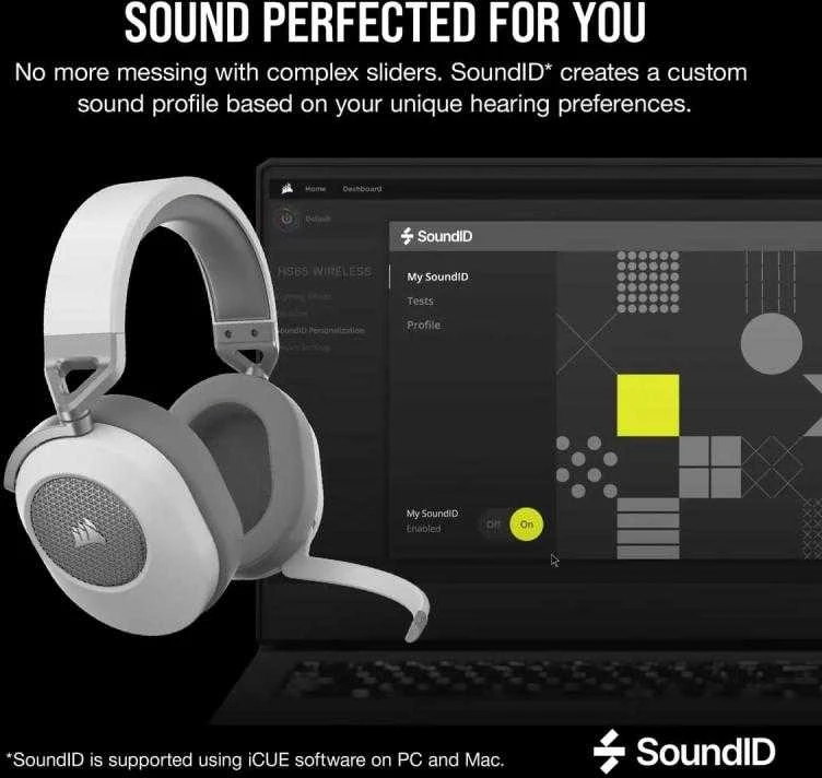 Corsair | Ausinės Žaidimams | HS65 | Belaidės | Over-Ear | Mikrofonas | Belaidės | Baltas
