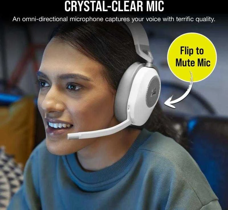 Corsair | Ausinės Žaidimams | HS65 | Belaidės | Over-Ear | Mikrofonas | Belaidės | Baltas