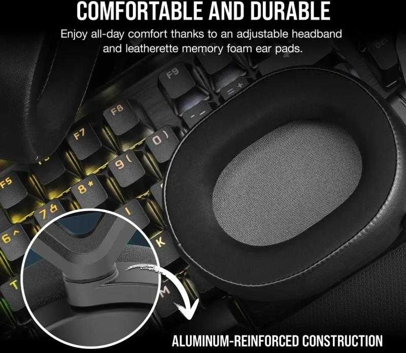 Corsair | Ausinės Žaidimams | HS65 | Belaidės | Over-Ear | Mikrofonas | Carbon | Belaidės